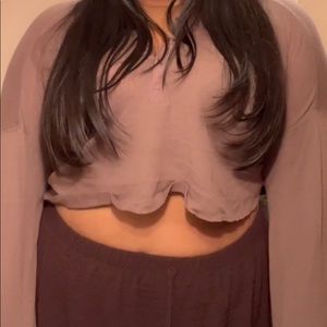 Brown long sleeve Henley top